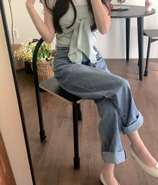 [GIRLS RECIPE] Mild Wide Denim Pants