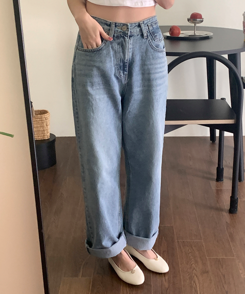 [GIRLS RECIPE] Mild Wide Denim Pants