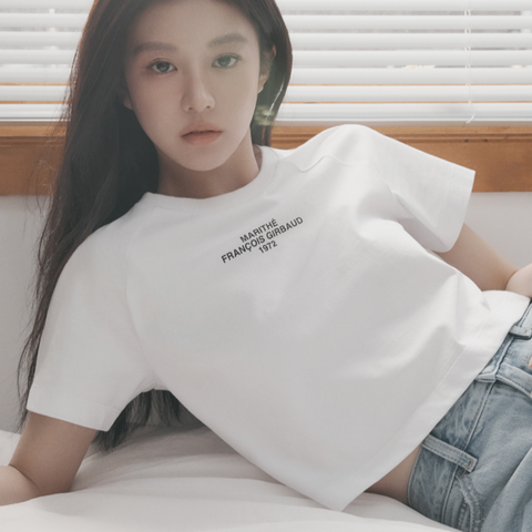 [MARITHÉ FRANÇOIS GIRBAUD] W LETTERING LOGO CROP TEE WHITE