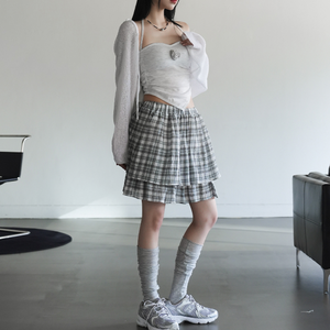 [BINARY01] Aurora Checkered Mini Skirt