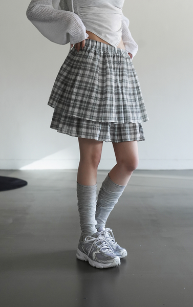 [BINARY01] Aurora Checkered Mini Skirt