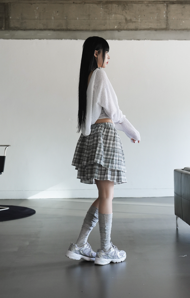 [BINARY01] Aurora Checkered Mini Skirt