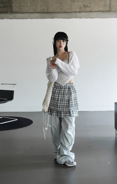 [BINARY01] Aurora Checkered Mini Skirt
