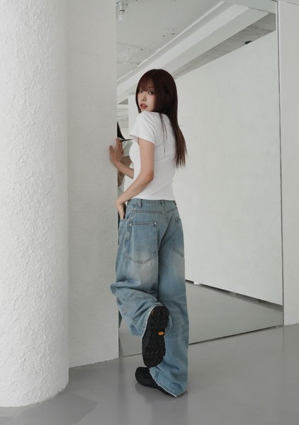 [BINARY01] Anton Balloon Wide Denim Pants