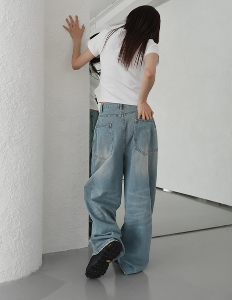 [BINARY01] Anton Balloon Wide Denim Pants