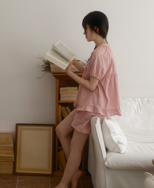 [Juuneedu] Jeu Moz Lace Short Sleeve Pyjama Set
