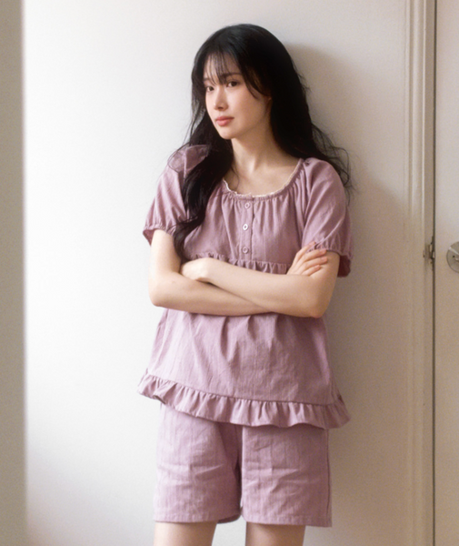 [Juuneedu] Jeu Moz Lace Short Sleeve Pyjama Set