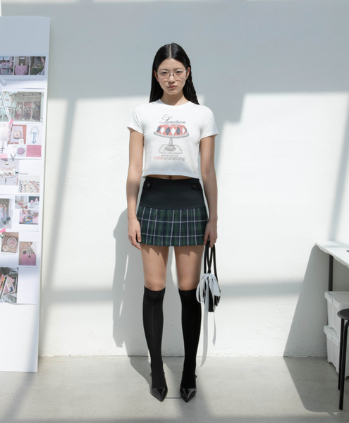 [Dimanche] ARGYLE CAKE CROP T-SHIRT