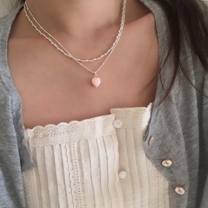 [moat] Pink Shell Necklace (Silver925)