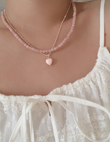 [moat] Pink Shell Necklace (Silver925)