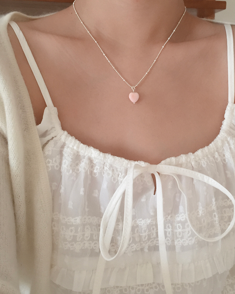 [moat] Pink Shell Necklace (Silver925)