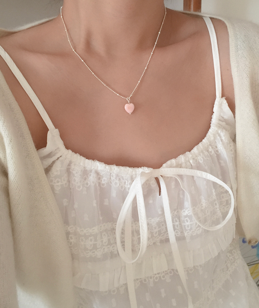 [moat] Pink Shell Necklace (Silver925)