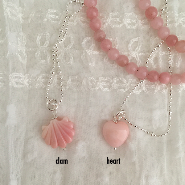 [moat] Pink Shell Necklace (Silver925)