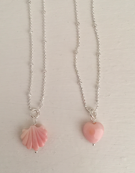 [moat] Pink Shell Necklace (Silver925)