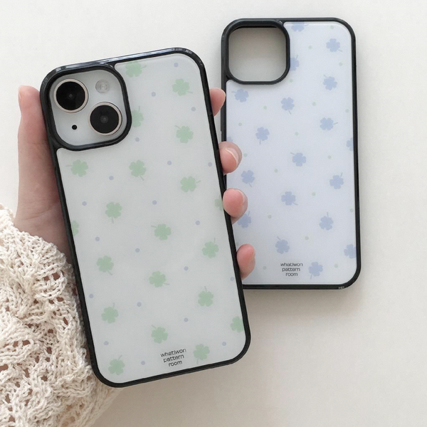 [whatiwon] Clover Dot Glass Epoxy Phone Case