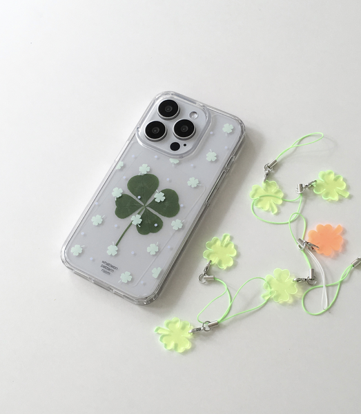 [whatiwon] Green Clover Clear Case (Jelly Hard / MagSafe)