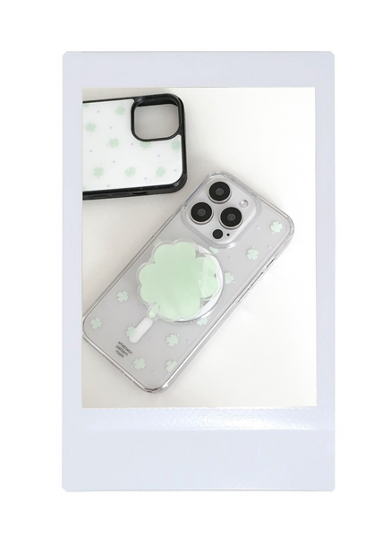 [whatiwon] Green Clover Clear Case (Jelly Hard / MagSafe)