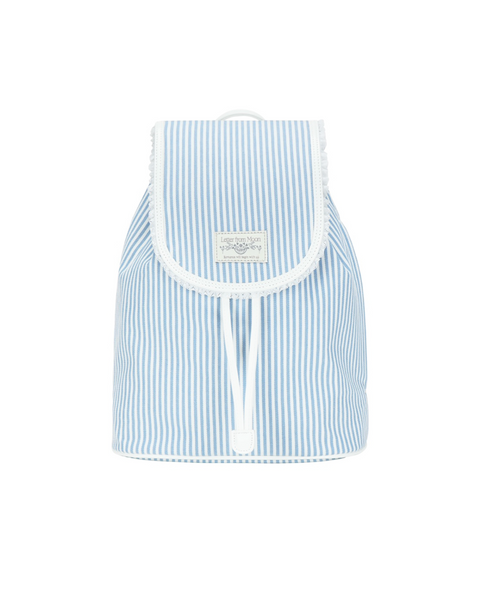 [Letter from Moon] Stripe Lace Cotton Backpack (Skyblue)