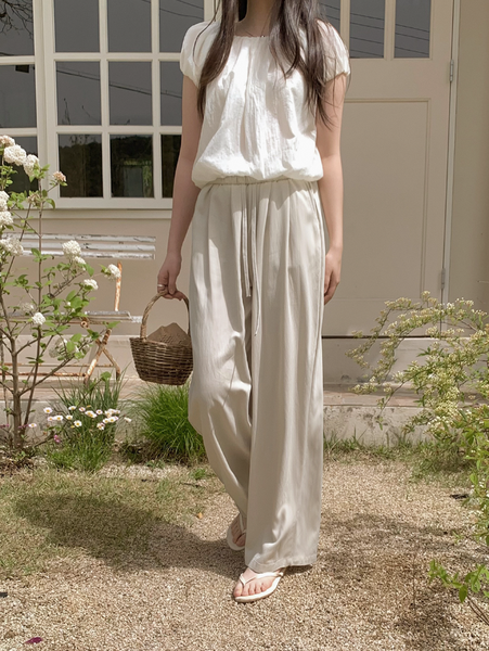 [SLOWAND] ONLY SLOW. Here Summer Pintuck Wide Pants