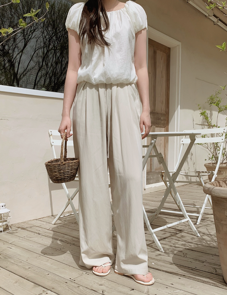 [SLOWAND] ONLY SLOW. Here Summer Pintuck Wide Pants