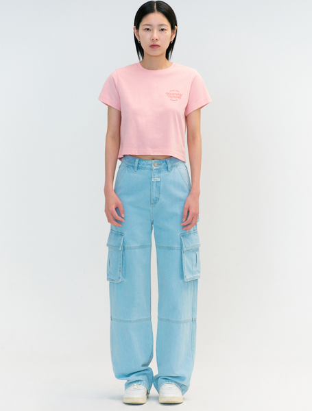 [MARITHÉ FRANÇOIS GIRBAUD] W AEROCOOL MELLOW CROP TEE pink