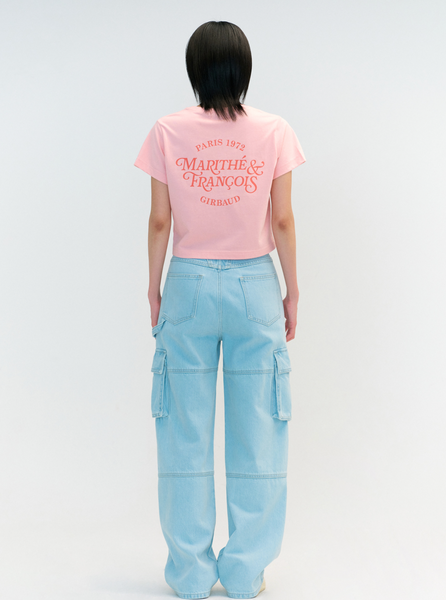 [MARITHÉ FRANÇOIS GIRBAUD] W AEROCOOL MELLOW CROP TEE pink