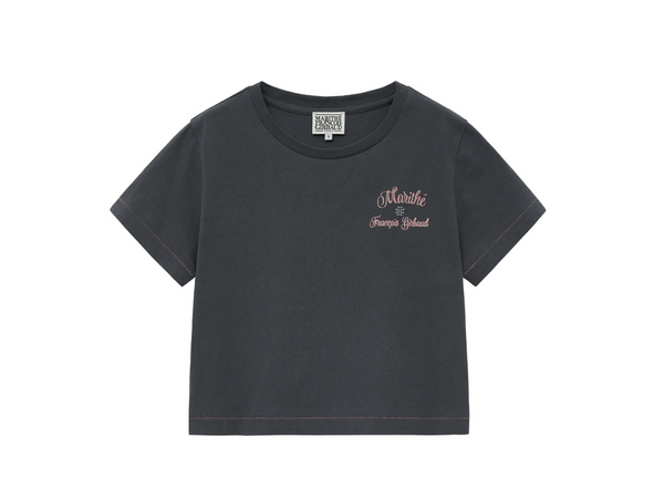 [MARITHÉ FRANÇOIS GIRBAUD] W ROLLING LOGO CROP TEE charcoal