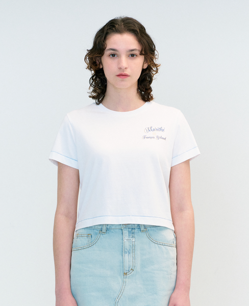 [MARITHÉ FRANÇOIS GIRBAUD] W ROLLING LOGO CROP TEE white