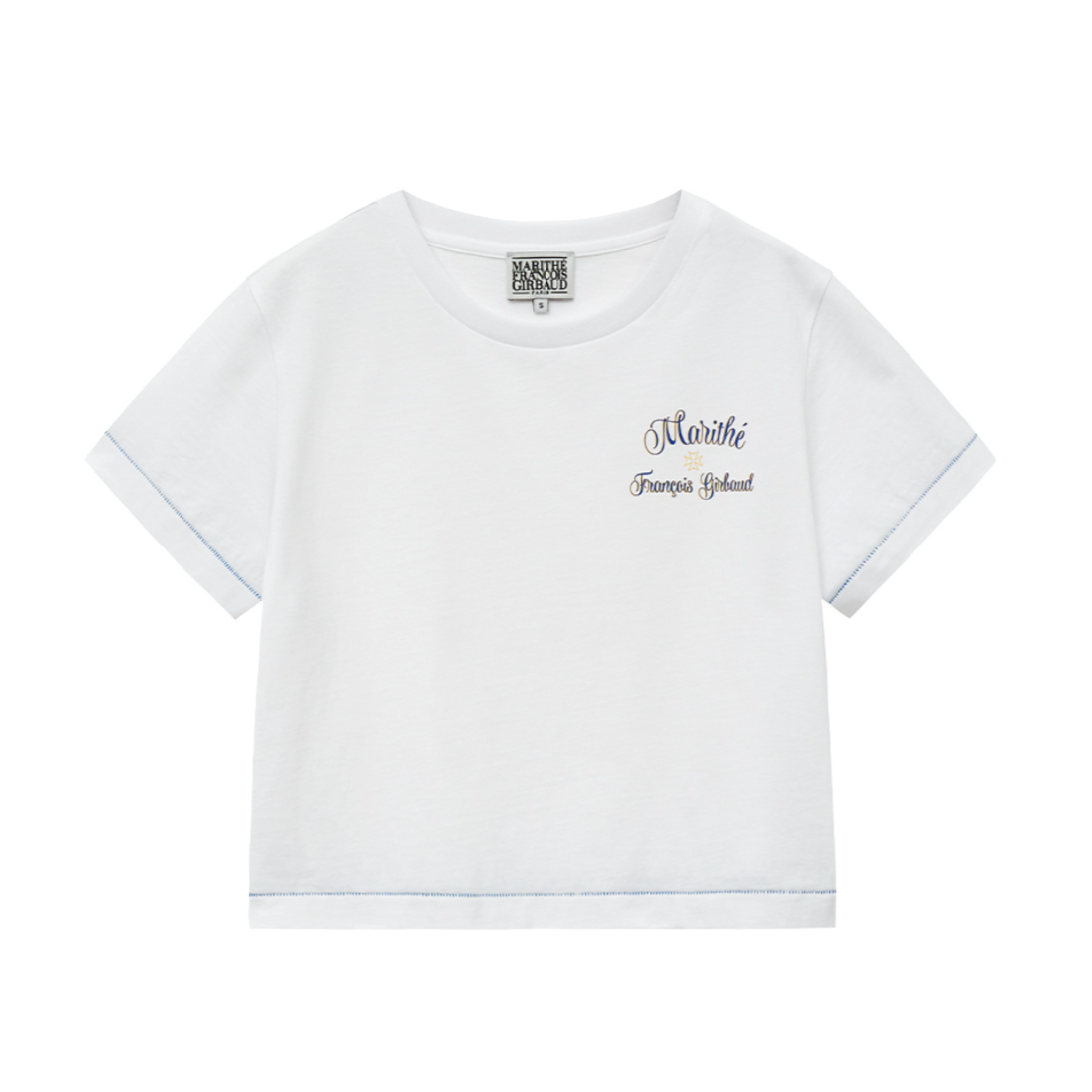 [MARITHÉ FRANÇOIS GIRBAUD] W ROLLING LOGO CROP TEE white