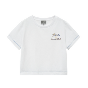 [MARITHÉ FRANÇOIS GIRBAUD] W ROLLING LOGO CROP TEE white