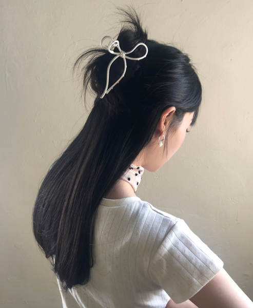 [DUNGEUREON] Silver Lara Ribbon Hair Tongs