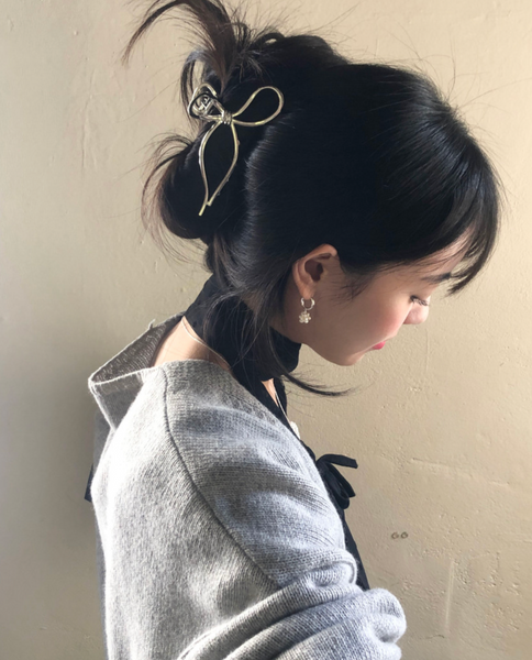 [DUNGEUREON] Silver Lara Ribbon Hair Tongs