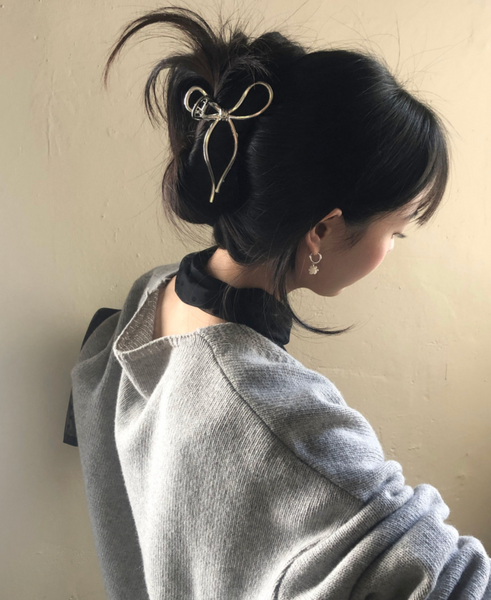 [DUNGEUREON] Silver Lara Ribbon Hair Tongs