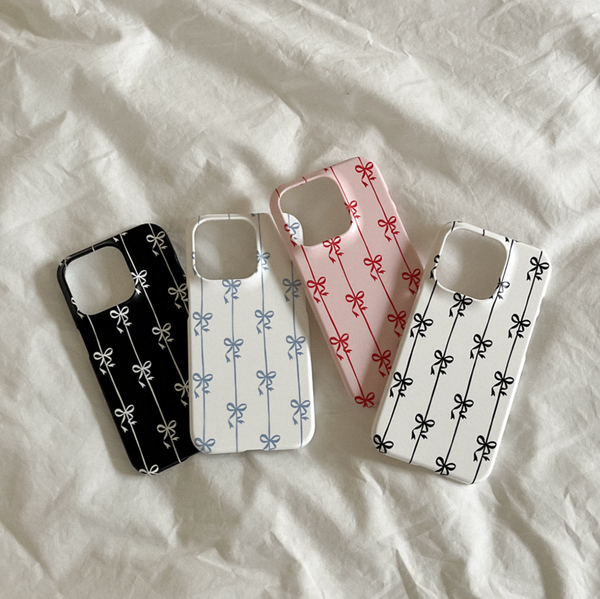 [Mademoment] Line Ribbon Pattern Design Phone Case