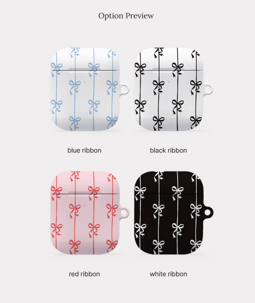 [Mademoment] Line Ribbon Pattern AirPods Case