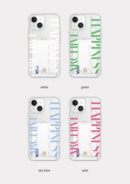 [Mademoment] Happiness Archive Pattern Clear Phone Case (3 Types)