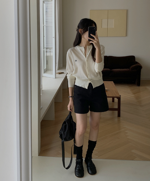 [FROM HEAD TO TOE] *Love From* Fall Herringbone Cotton Shorts