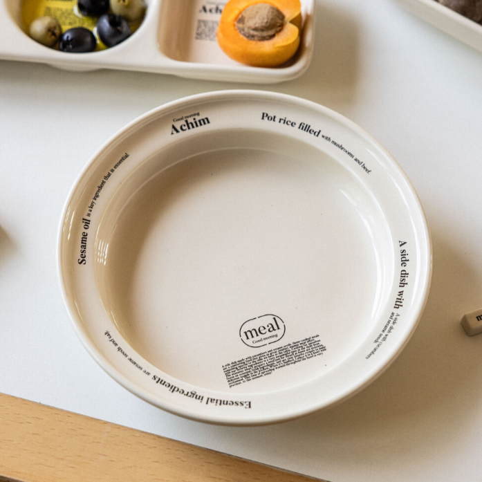 [momur] Meal Round Plate (Cream Black)