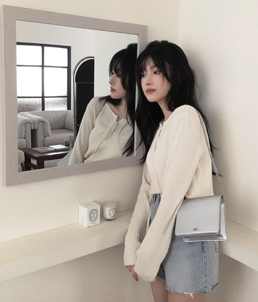 [SLOWAND] # Lento Stand Square Leather Bag