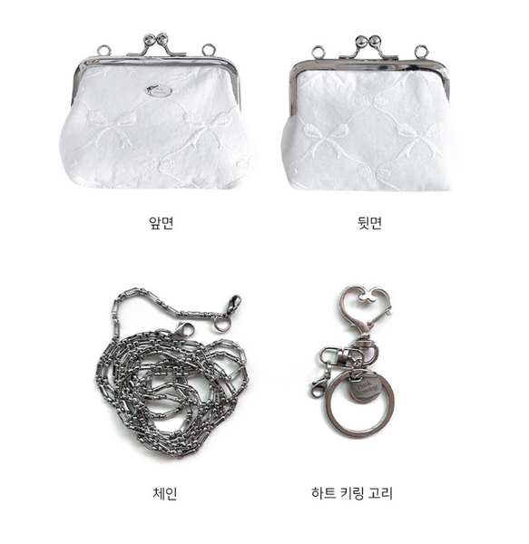 [Peakdrawing] Pure White Ribbon Frame Mini Bag