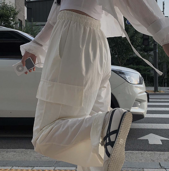 [CREAM CHEESE] Nylon Two-way String Jogger Pants