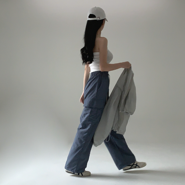 [CREAM CHEESE] Nylon Two-way String Jogger Pants