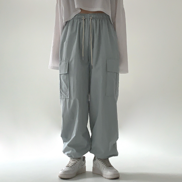 [CREAM CHEESE] Nylon Two-way String Jogger Pants