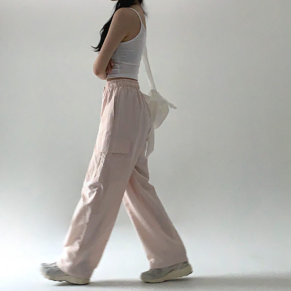 [CREAM CHEESE] Nylon Two-way String Jogger Pants