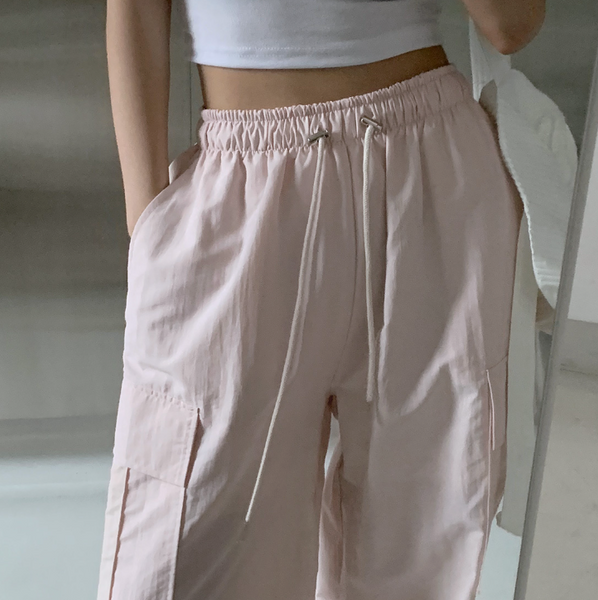 [CREAM CHEESE] Nylon Two-way String Jogger Pants