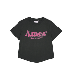 [Ames] ROUND HEM CROP TEE CHARCOAL