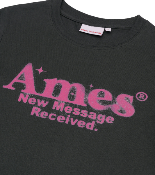 [Ames] ROUND HEM CROP TEE CHARCOAL