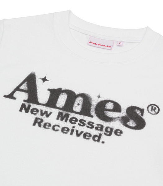 [Ames] ROUND HEM CROP TEE WHITE