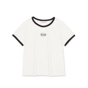 [Ames] SYMBOL LOGO EMBROIDERED CROP TEE WHITE