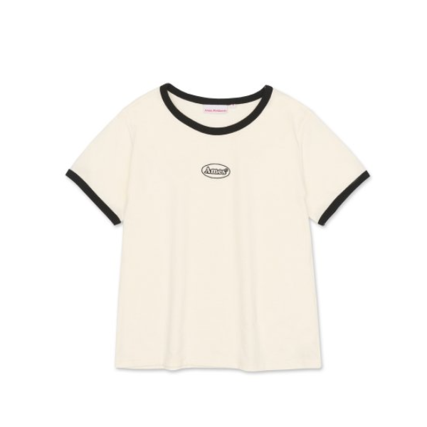 [Ames] SYMBOL LOGO EMBROIDERED CROP TEE CREAM